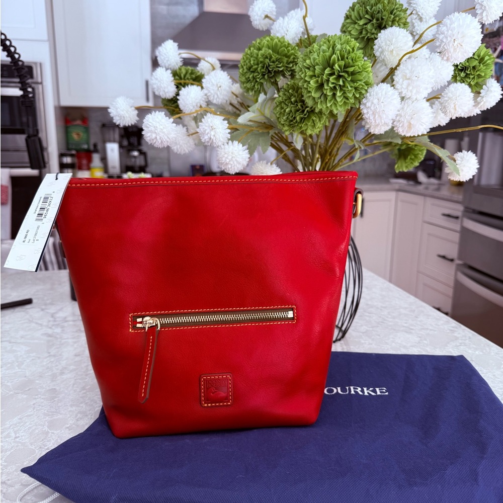 Dooney & Bourke Red Florentine Small Hobo Crossbody - Picture 10 of 10